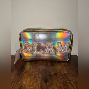 GLAM makeup bag NWT, Faux Pearls letters in White. Gifts Inside 🤗